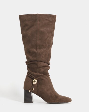 Sabrina Rouched Pointed Knee High Boots - Wide Fit (E) & Curvy Calf