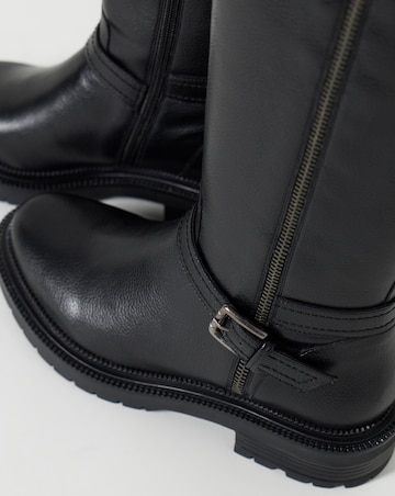 Sherry Zip Detail Knee High Boots - Extra Wide Fit (EEE) & Super Curvy Calf