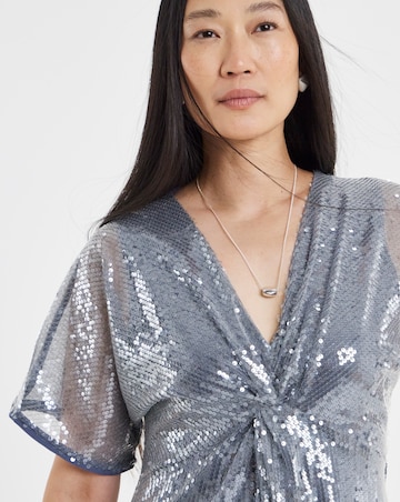 Sequin Twist Front Dress