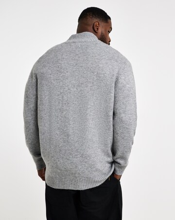 Jack & Jones Soho Ollie Full Zip Knit - Light Grey