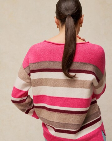 WHITE STUFF SANSA V NECK STRIPE JUMPER