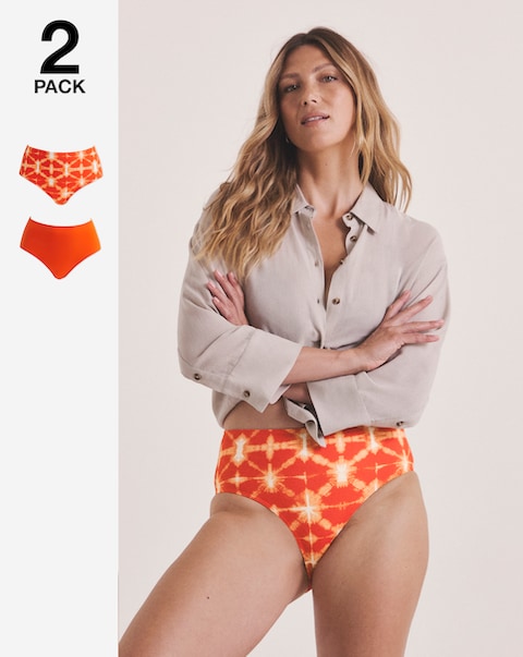 Value 2 Pack High Waist Bikini Briefs