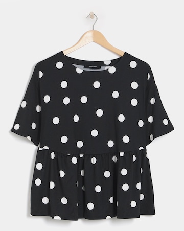 Spot Print Peplum T-Shirt
