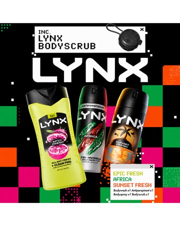 Lynx All Stars Trio & Body Scrub Gift Set