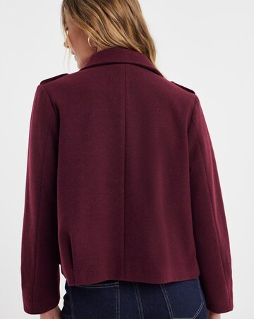 Burgundy Short Button Front Jacket