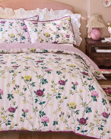 Cath Kidston Climbing Rose Stripe Duvet Cover Set