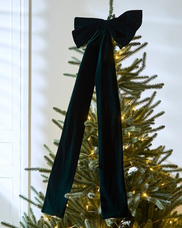 Green Velvet Bow Tree Topper