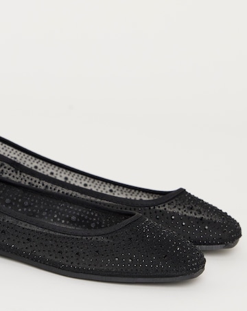 Luminous Embellished Mesh Ballet Flats - Wide Fit (E)