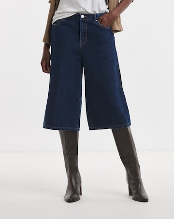Dark Blue Authentic Denim Culotte Jean