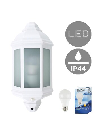 ValueLights Kayleigh IP44 PIR Motion Sensor Outdoor Wall Lantern - Bulb Included