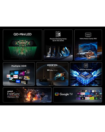 TCL 65C6K-UK 65in 4K Mini LED HDR Smart Fire TV with Freely