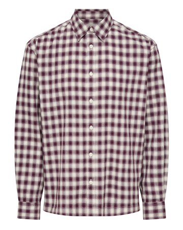 Only & Sons Kosta Long Sleeve Small Check Regular Fit Shirt - Port