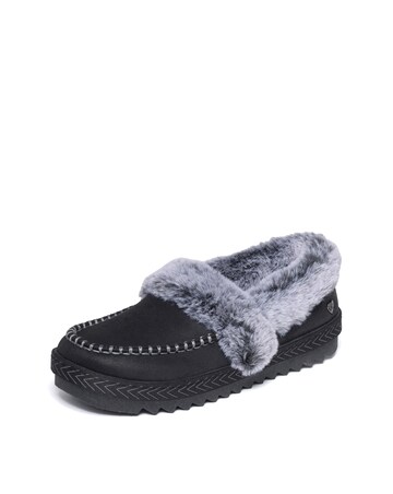 Skechers Black Bobs Cozy Kiss Snug Stitch Slippers - Standard Fit (D)