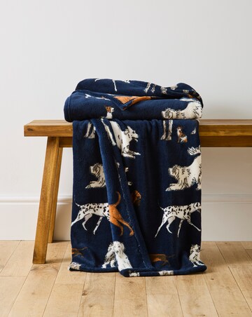 Mixed Dogs Printed Fleece Throw