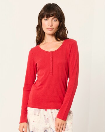 FatFace Hattie Red Henley Pyjama Top