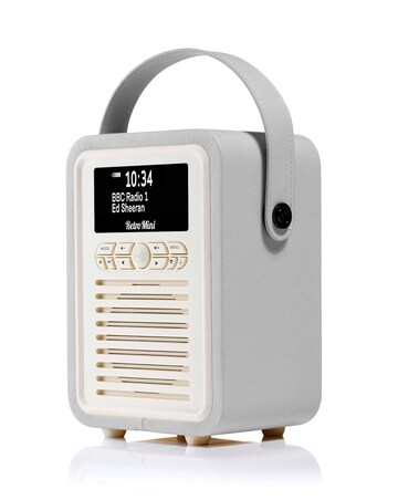 VQ Retro Mini DAB Radio - Light Grey