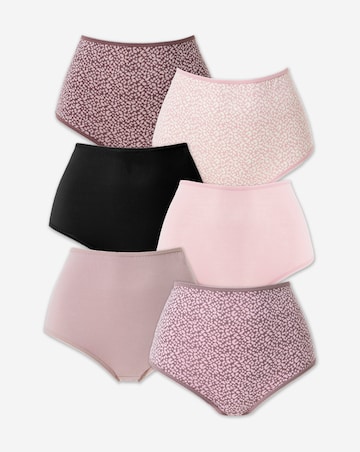 Pretty Secrets (6 Pack) Cotton Full Fit Brief Knickers