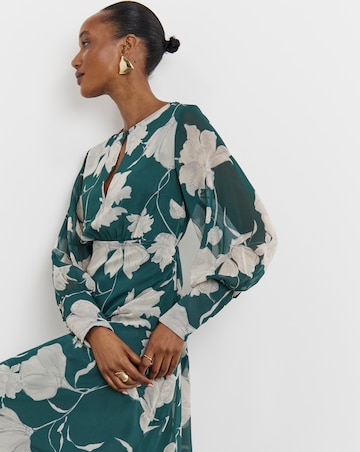 Joanna Hope Long Sleeve Maxi Dress With Keyhole