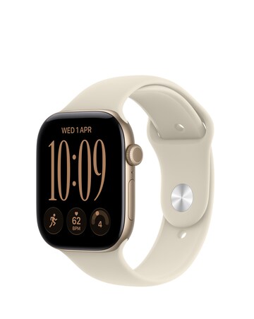 Apple Watch Series 12 GPS + Cellular 46mm - Gold Aluminium/Sand Sport Band - M/L
