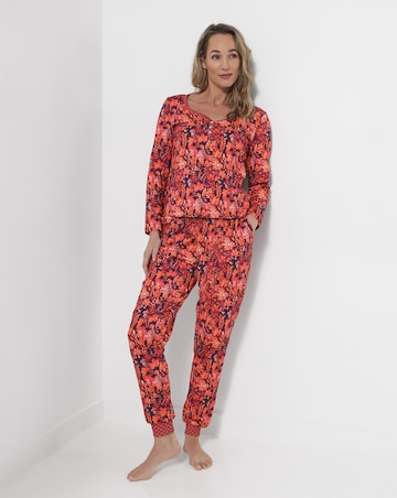 Joe Browns Cosy Leaf Print Pyjama Set