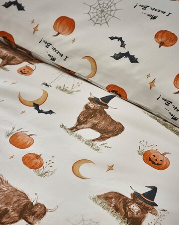 Catherine Lansfield Halloween Highland Cow Duvet Cover Set