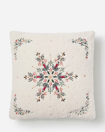 Embroidered Snowflake Fleece Cushion