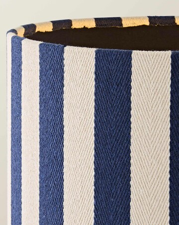 ValueLights Florence Navy Deckchair Stripe Linen Midi Floor Lamp