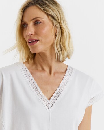 Simply Be White Bubble Hem T-Shirt