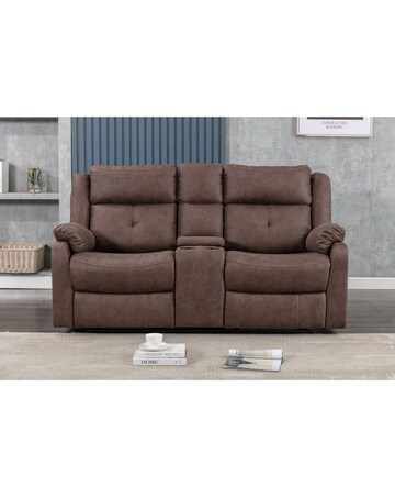 Victor Manual Recliner 2 Seater Sofa with Console