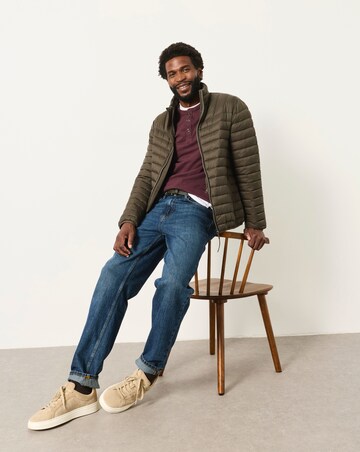 FatFace Long Sleeve Woodside Henley T-Shirt - Plum Purple