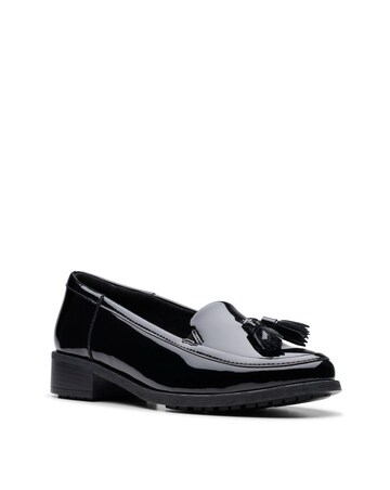 Clarks Havisham Edge Patent Leather Tassle Loafers - Wide Fit (E)