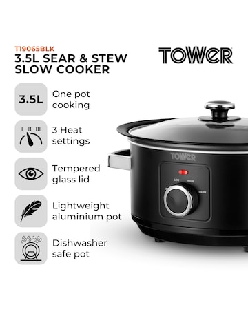 Tower 3.5L Sear & Stew Slow Cooker