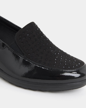 Cushion Walk Wedged Sparkle Vamp Loafers - Wide Fit (E)