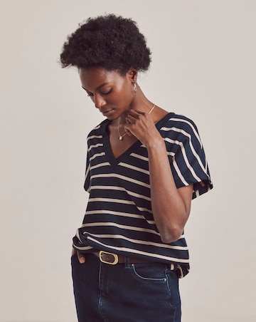 Anthology Stripe V Neck T-Shirt