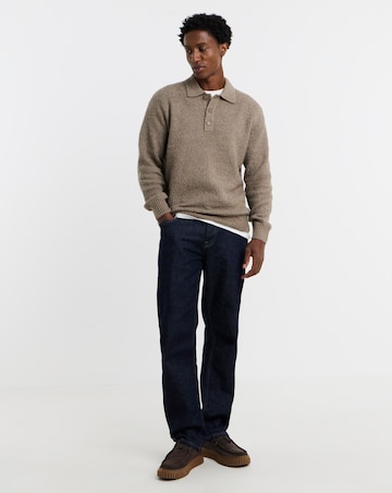 Only & Sons Dale Relaxed Long Sleeve Knitted Polo - Walnut