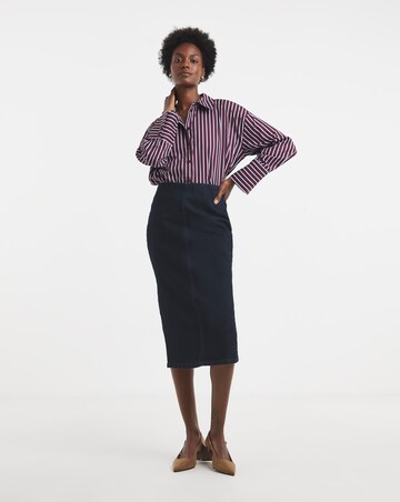 Indigo Denim Smart Pencil Skirt