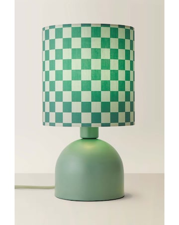 ValueLights Miley Green Checkerboard Table Lamp