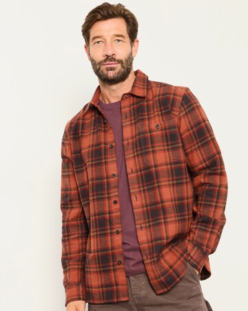 FatFace Long Sleeve Hagley Check Shirt - Orange