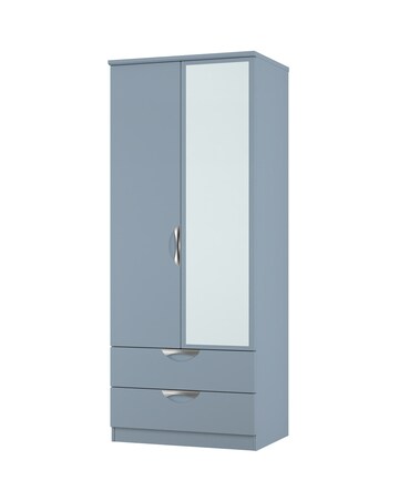 Haydn Ready Assembled 2 Door 2 Drawer Mirrored Wardrobe - Kids
