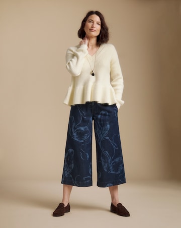 Julipa Printed Denim Cropped Trousers