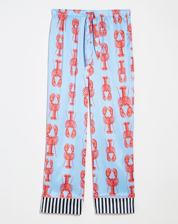 Chelsea Peers Woven Satin Lobster Stripe Pyjama Set