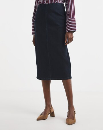 Indigo Denim Smart Pencil Skirt
