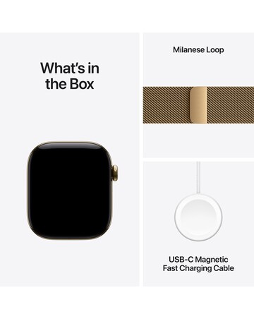 Apple Watch Series 12 GPS + Cellular 42mm - Gold Titanium/Gold Milanese Loop