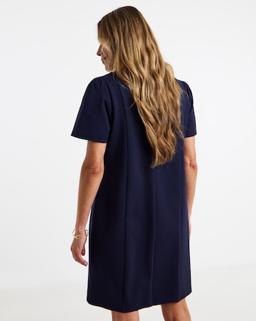 Button Detail Ponte Mini Dress