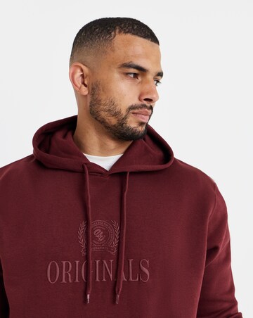 Jack & Jones Frederiksberg Monogram Sweat Hoodie - Burgundy