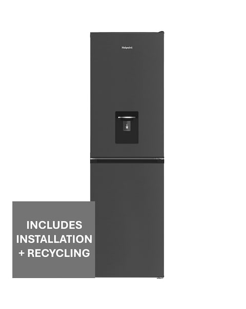 Hotpoint HPKH 1261W XBR4UK 50/50 Fridge Freezer Water Dispenser Silver + Install