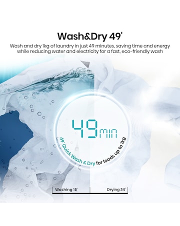 Hisense 5i 12kg / 8kg Heat Pump KitchenFit Washer Dryer Black
