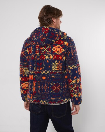 Joe Browns Perfect Pattern Borg Hoodie - Navy