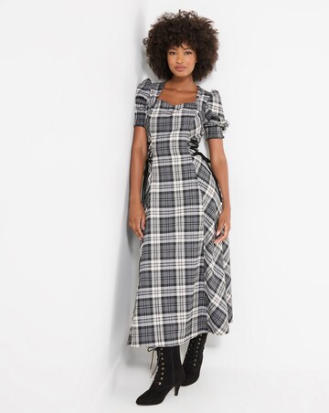 Joe Browns Luna Check Lace Up Side Maxi Dress