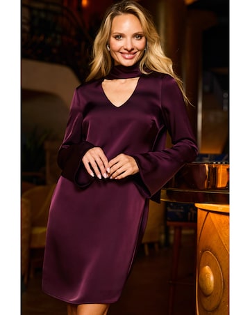 Sosandar Satin Tie Shift Dress